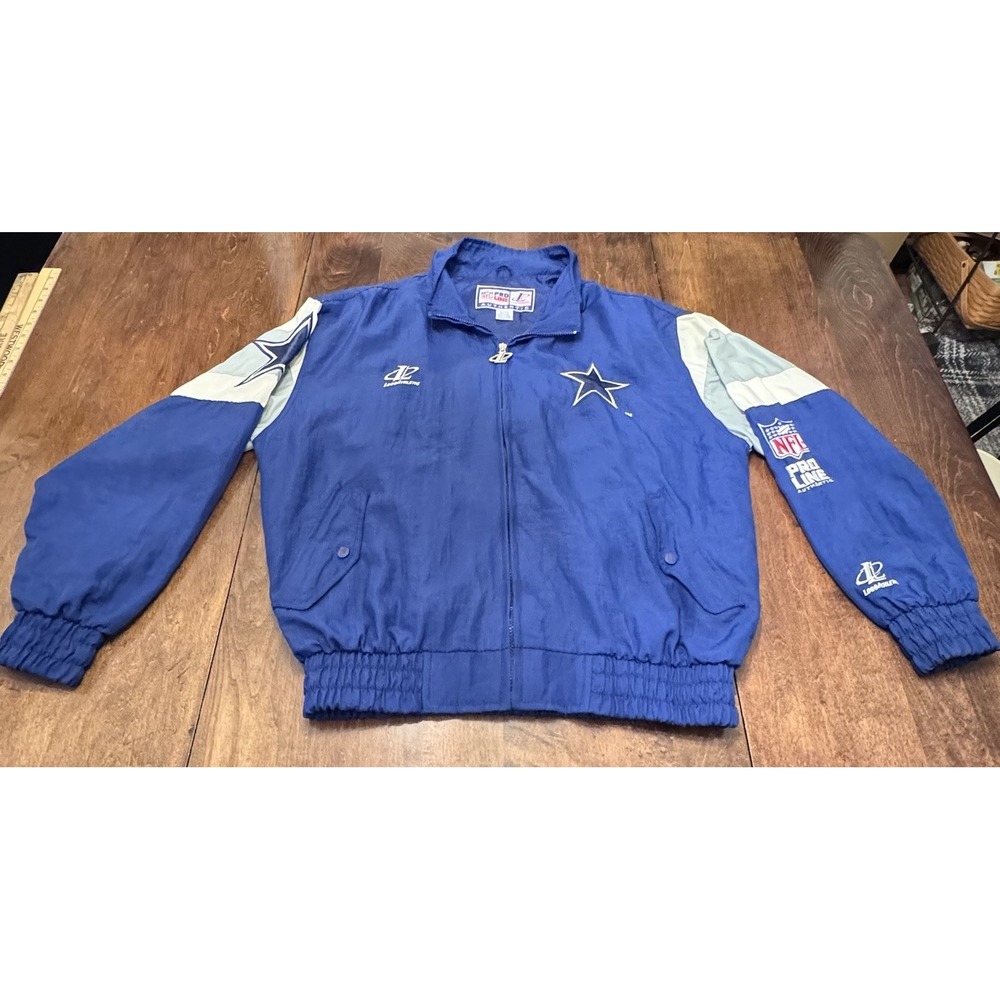 Vintage 90s Dallas Cowboys Logo Athletic Pro Line Jacket Large NFL Blue - Picture 2 of 7